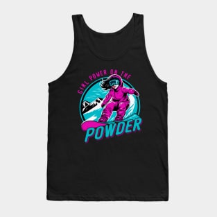 Girl Power on the Powder, Snowboarding Girl Tank Top